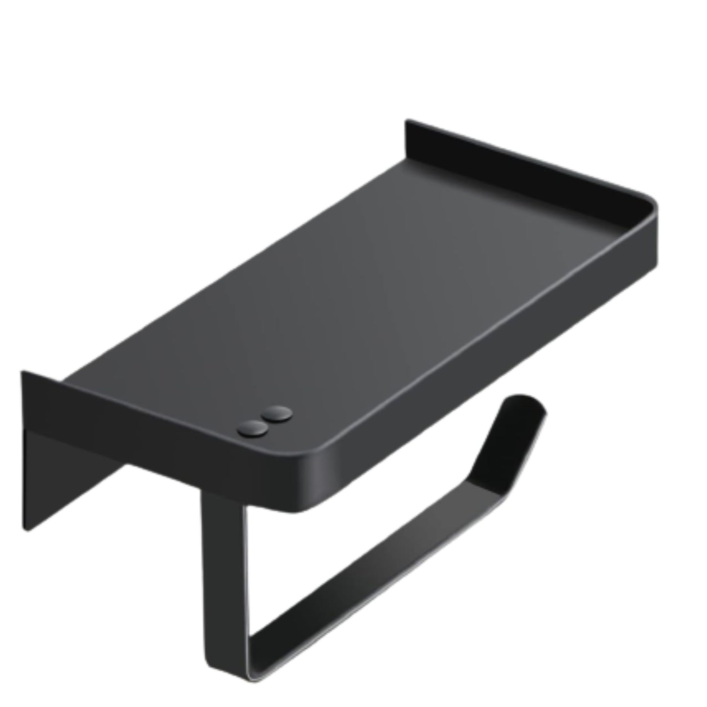 Exel Toilet Paper Holder & Phone Shelf Black