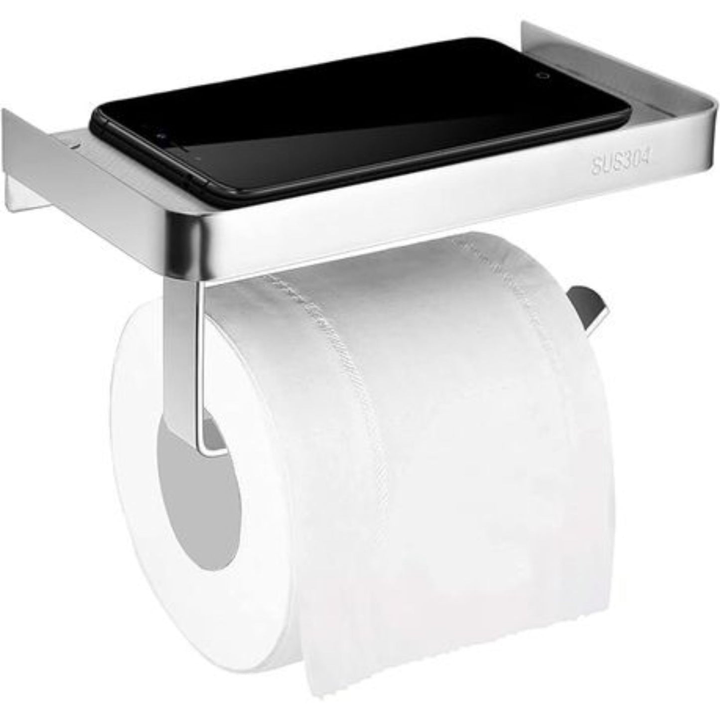 Exel Toilet Paper Holder & Phone Shelf Chrome