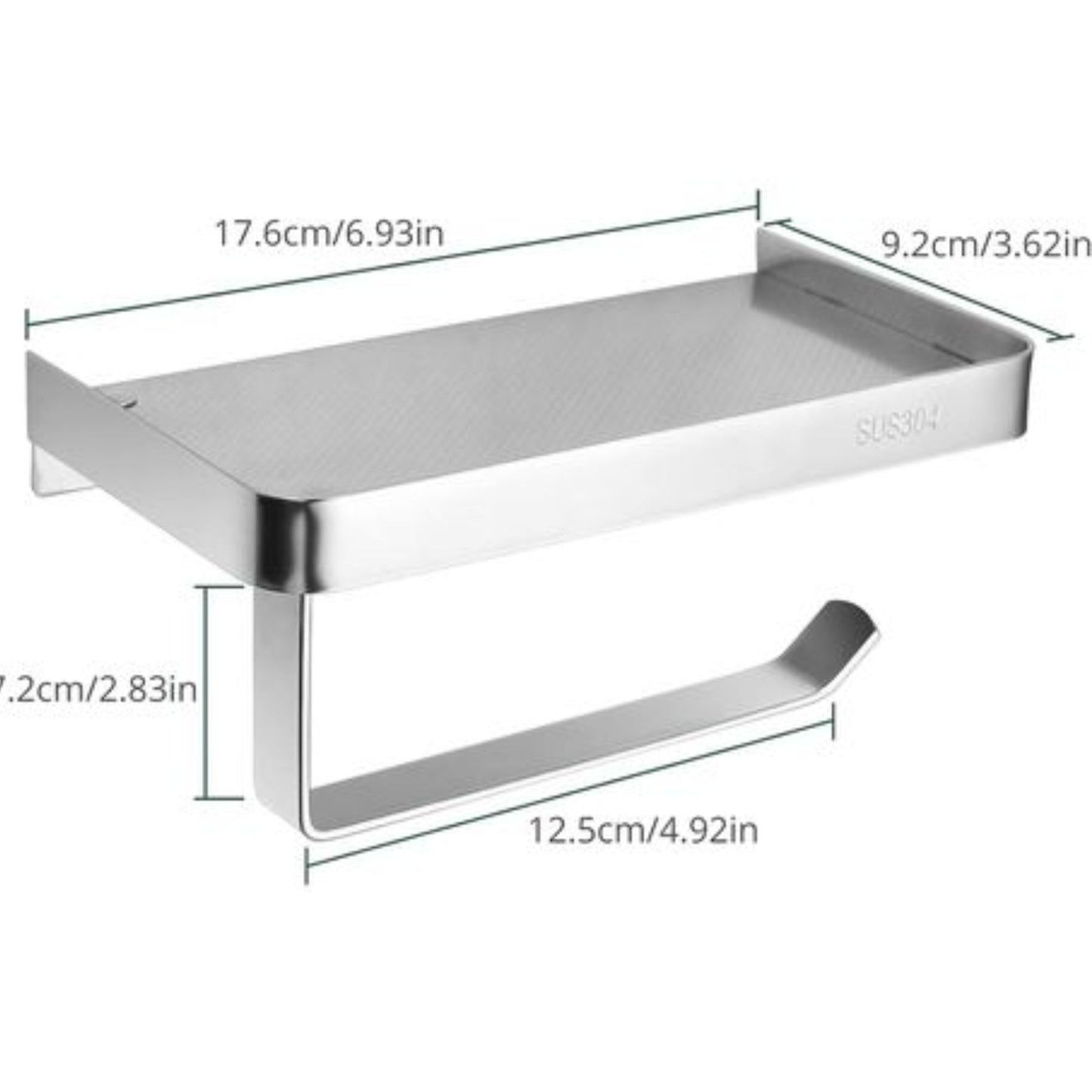 Exel Toilet Paper Holder & Phone Shelf Chrome