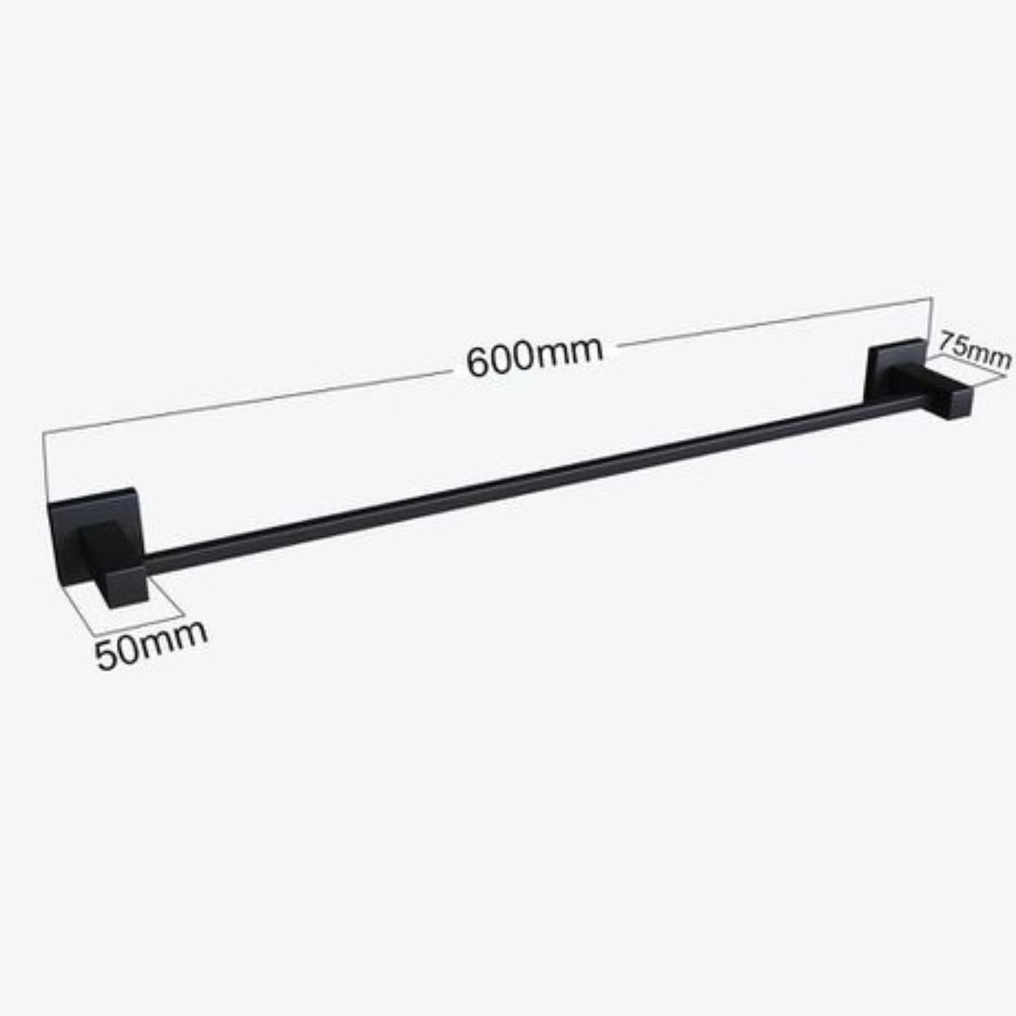 Exel Square Towel Rail 600mm - Chrome