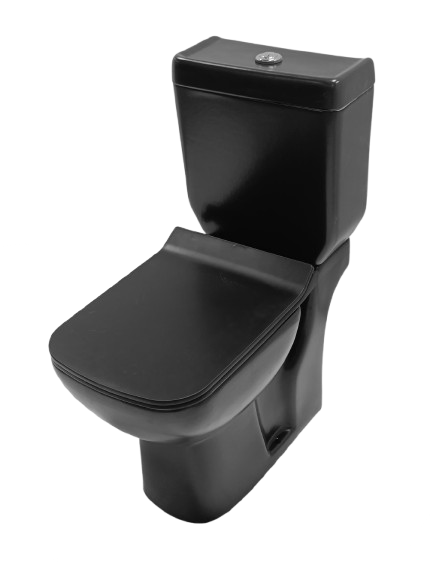 Ava Closed Couple Toilet Set - Black