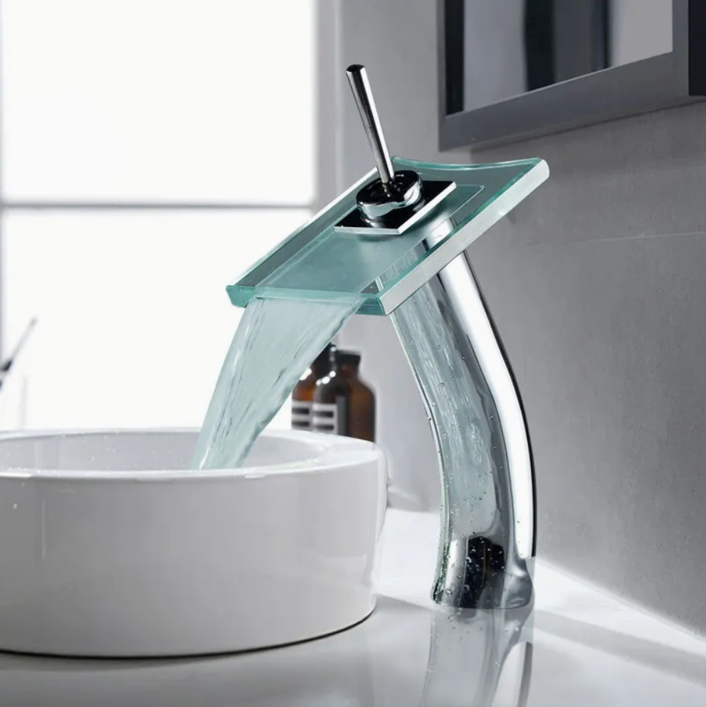 Exel Glass Waterfall Mixer- Counter Mount