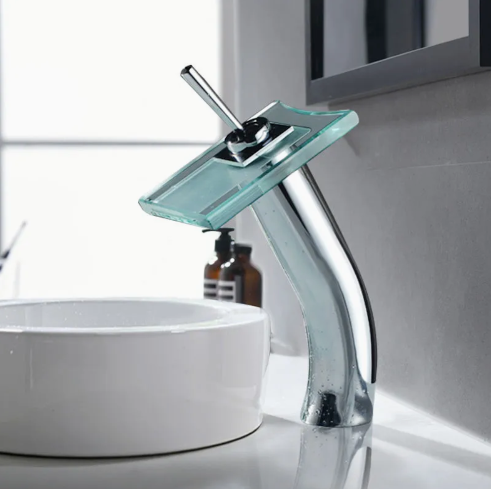 Exel Glass Waterfall Mixer- Counter Mount