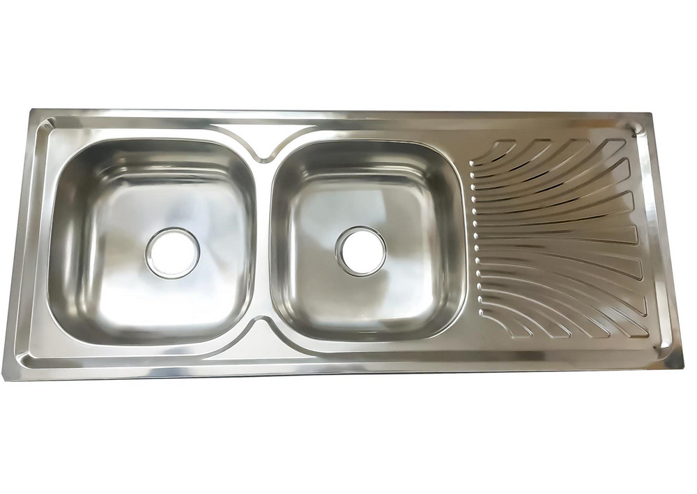 Exel Double Bowl With Side Kitchen Sink - 90ml waste