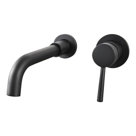 Concealed Black Round Wall Mixer- Brass