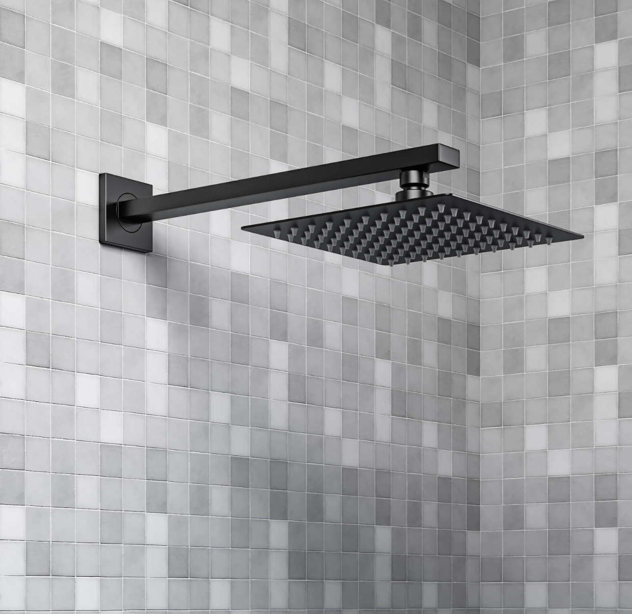 Exel 40cm Black Square Shower Arm