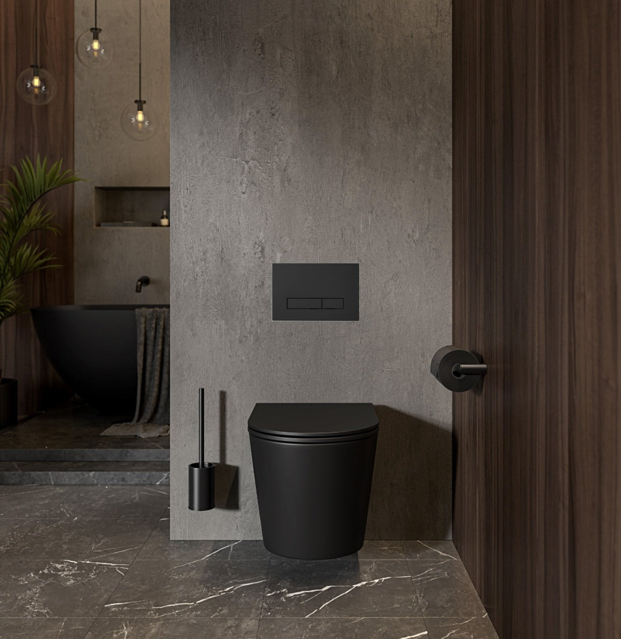 Exel Black Flush Plate (for Concealed Cisterns)
