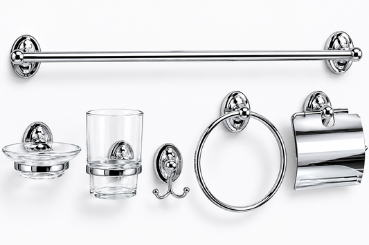 Exel Chrome Bathroom Accessory Set-6pcs