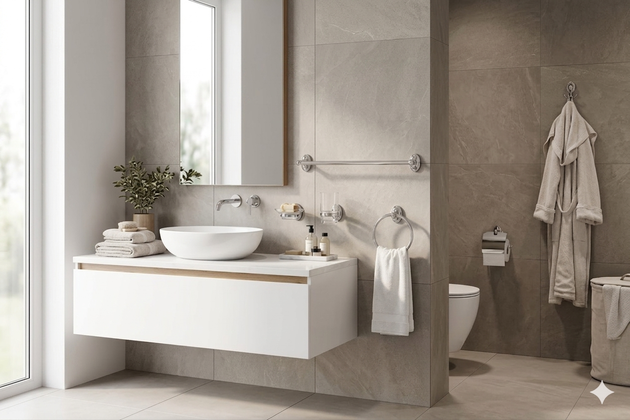 Exel Chrome Bathroom Accessory Set-6pcs