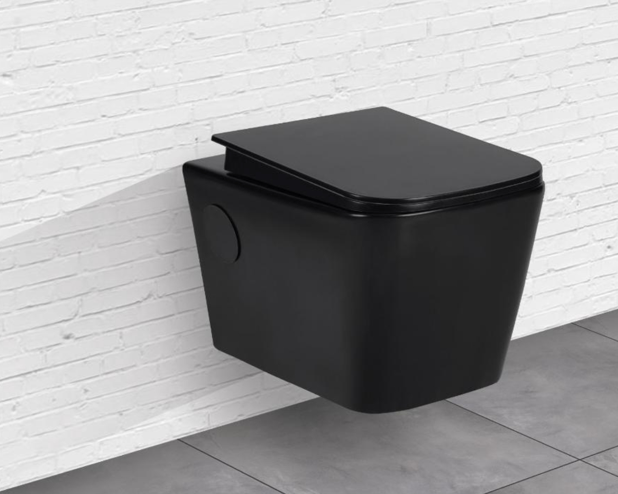 Oslo Wall Hung Toilet - Black