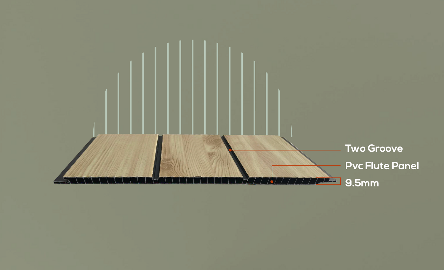 Exel Trio PVC Fluted Wall Panel - Oak (250x30cm)