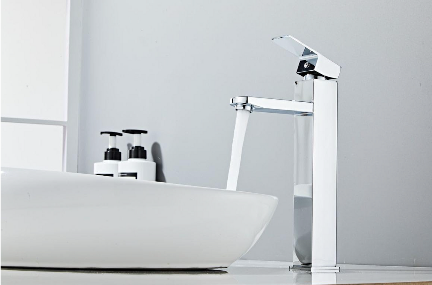 Exel Tall Chrome Basin Mixer - Square