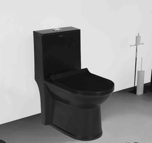 Bali One Piece Toilet Set - Black
