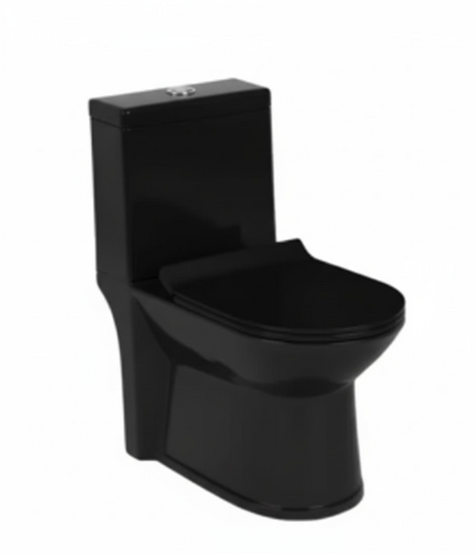 Bali One Piece Toilet Set - Black