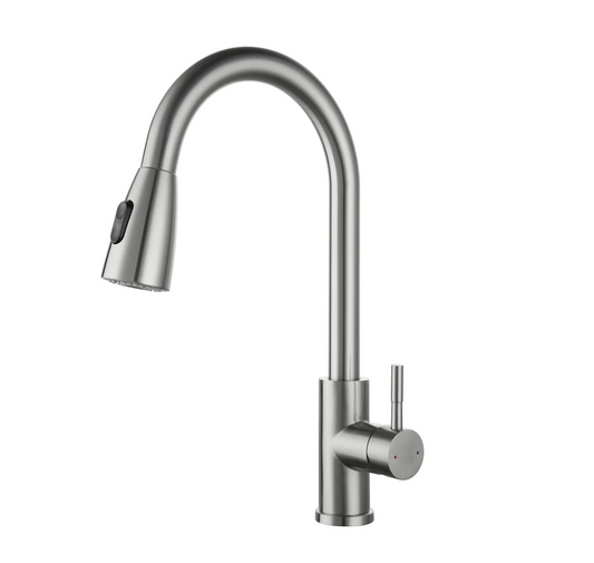 Exel Chrome Pull Out Deck Mount Kitchen Mixer