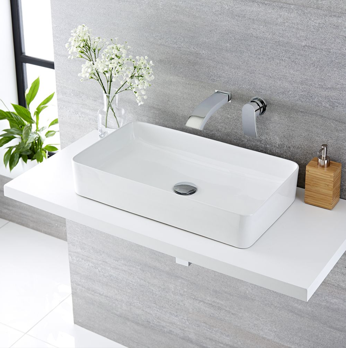 Ivy Counter Top Basin - White