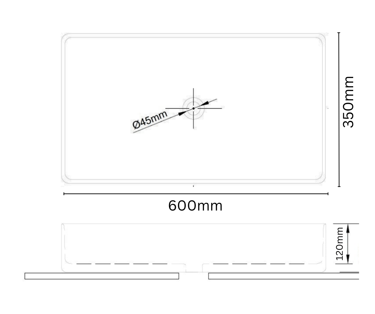 Ivy Counter Top Basin - White