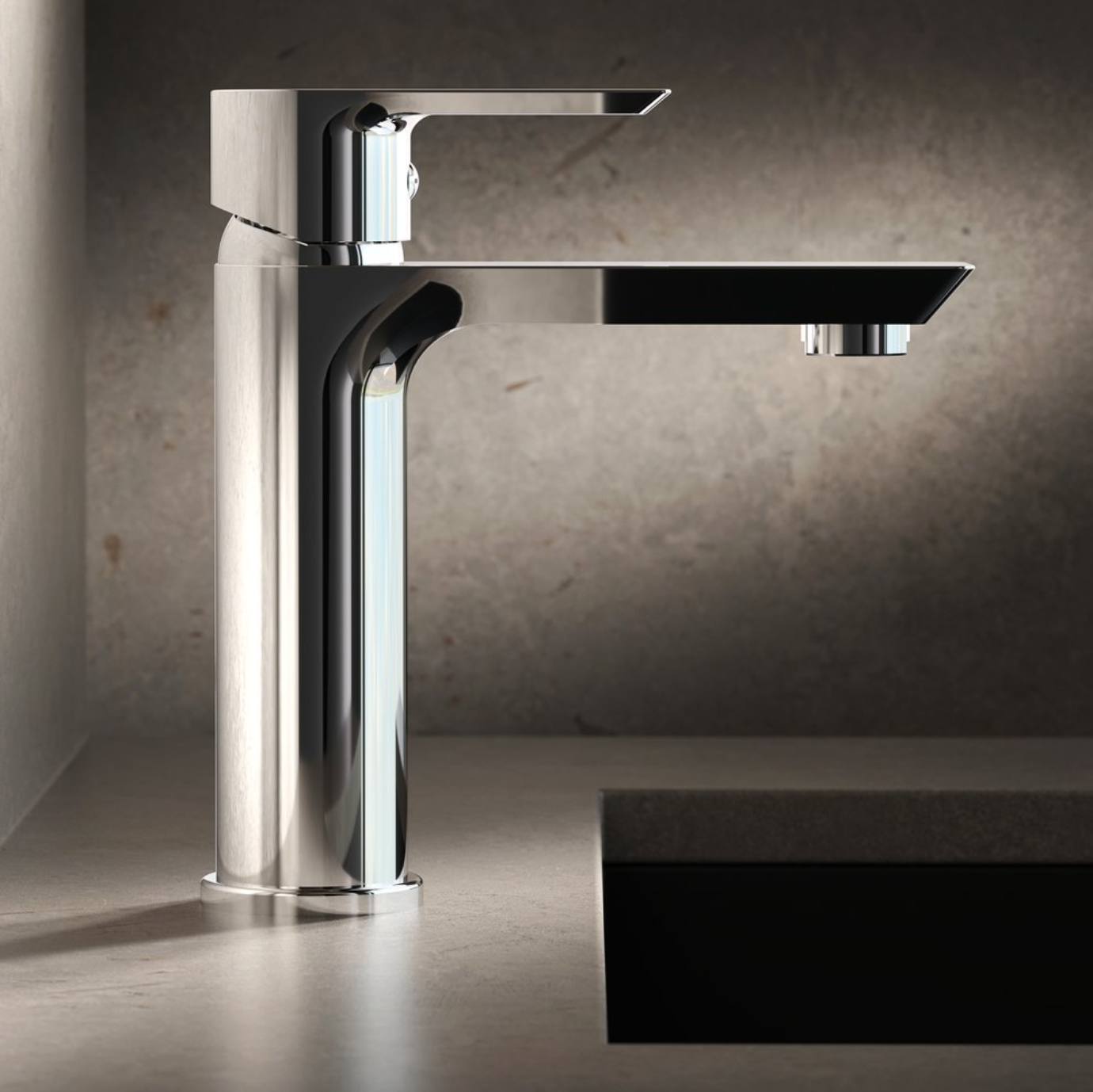 Exel Chrome Basin Mixer - Square Lever