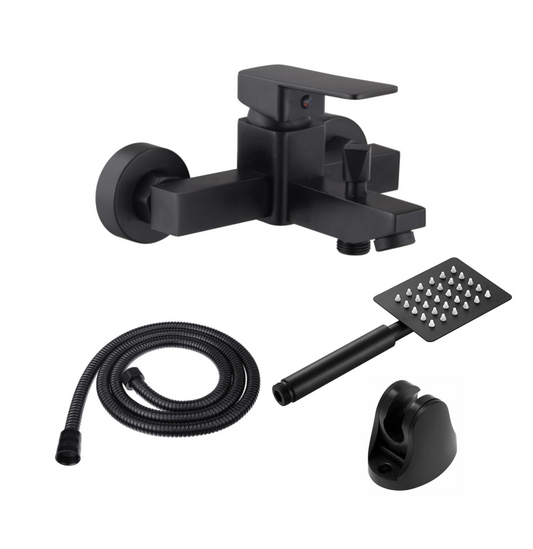 Exel Matt Black Bath Mixer - Brass