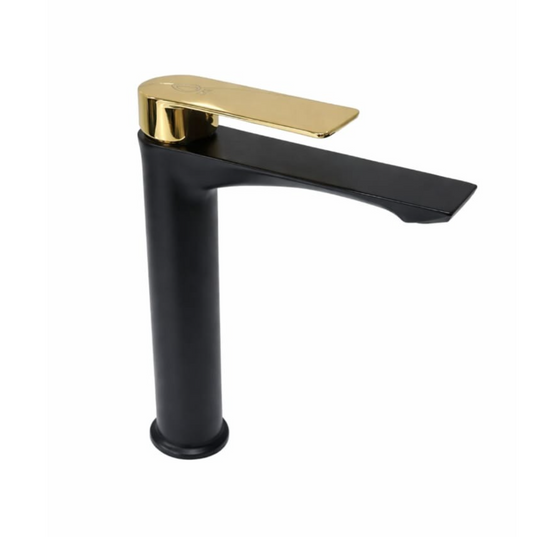 Exel Tall Black & Gold Basin Mixer