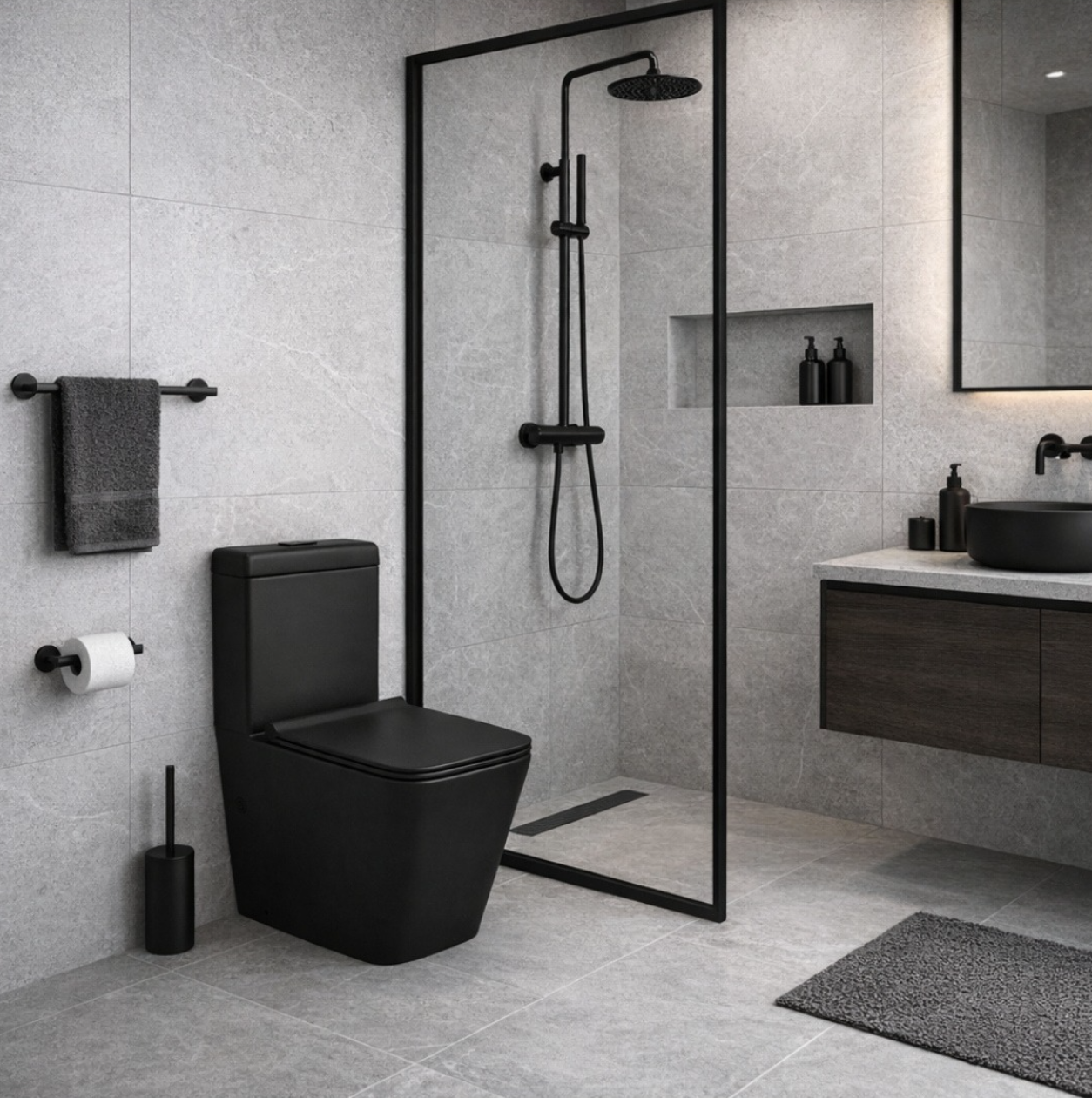 Rio Close Couple Toilet Suite - Matte Black