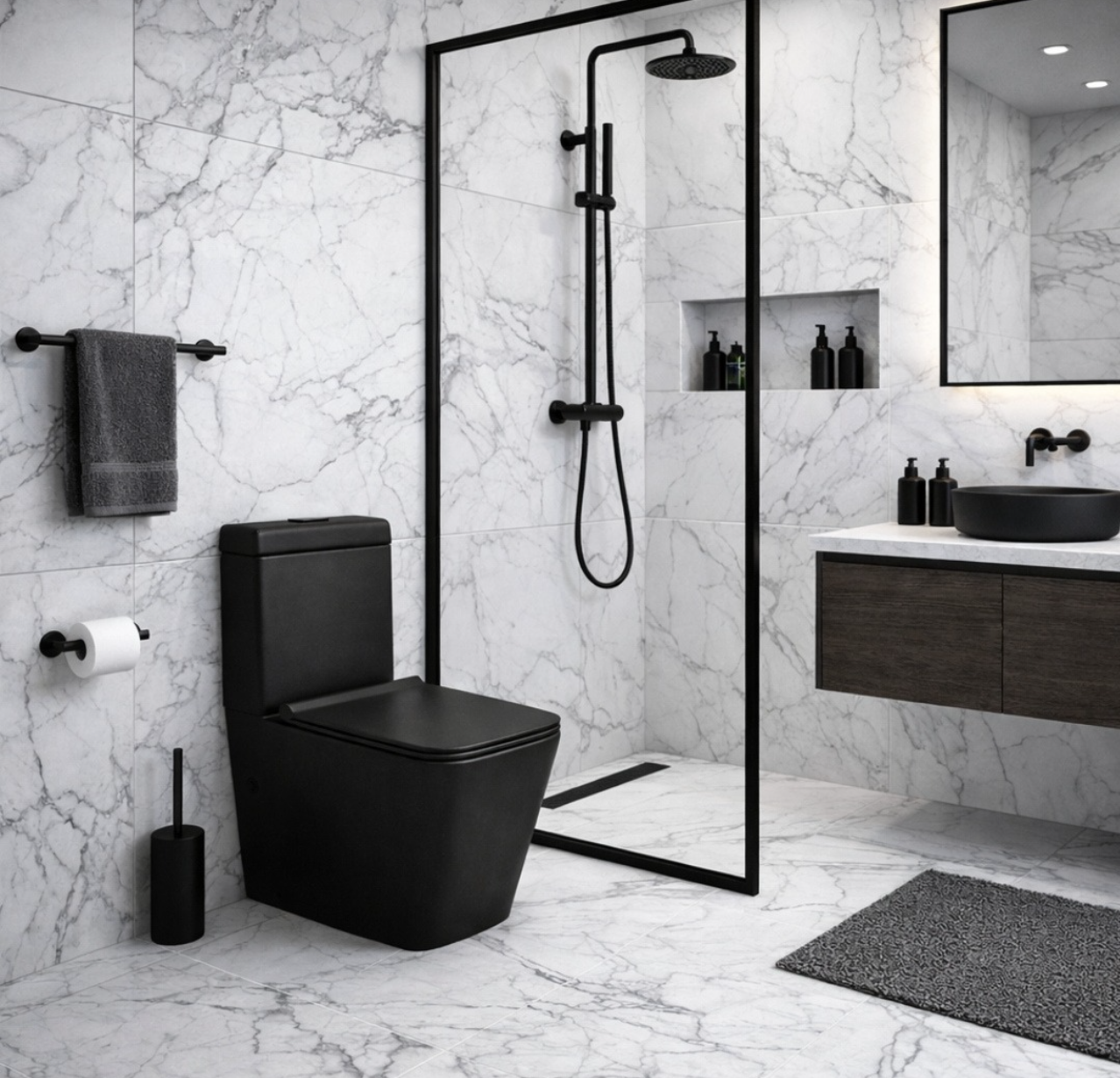 Rio Close Couple Toilet Suite - Matte Black