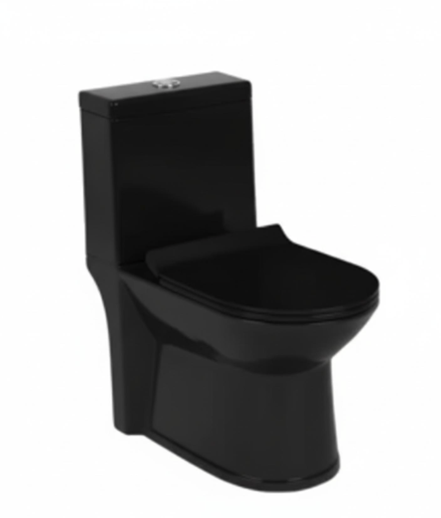Bali One Piece Toilet Set - Black