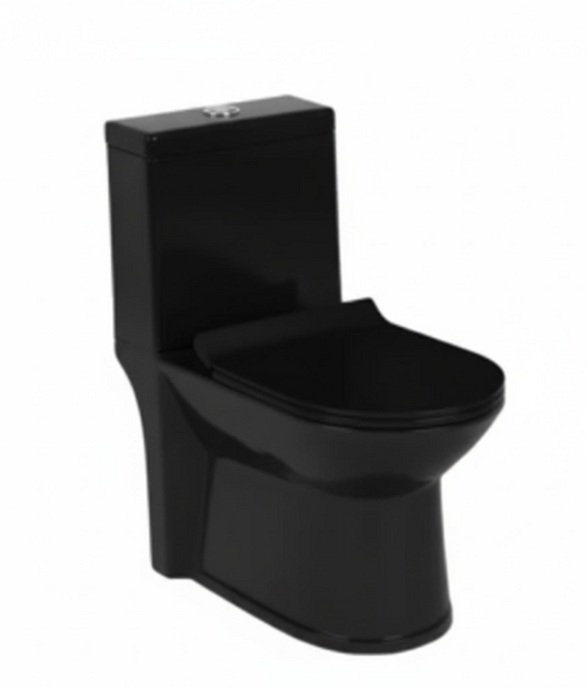 Bali One Piece Toilet Set - Black