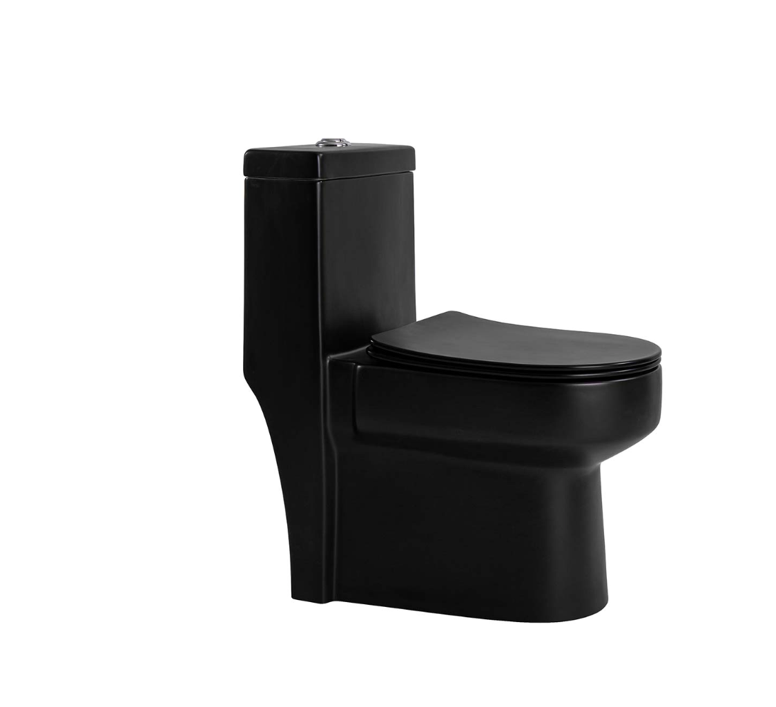 Bali One Piece Toilet Set - Black