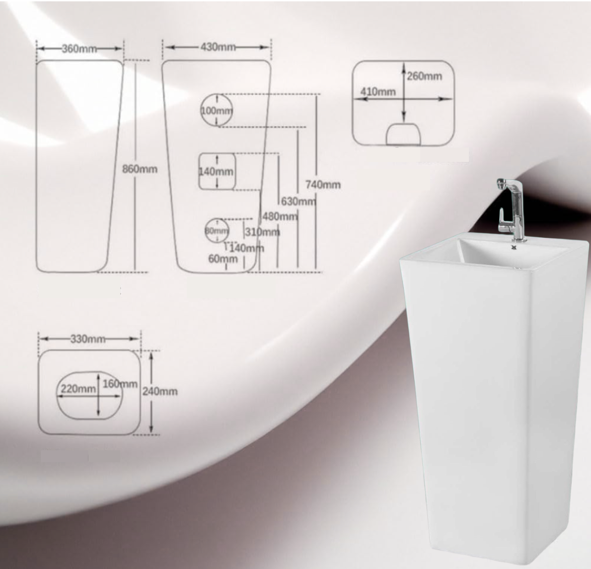 Free Standing Basin - Zara