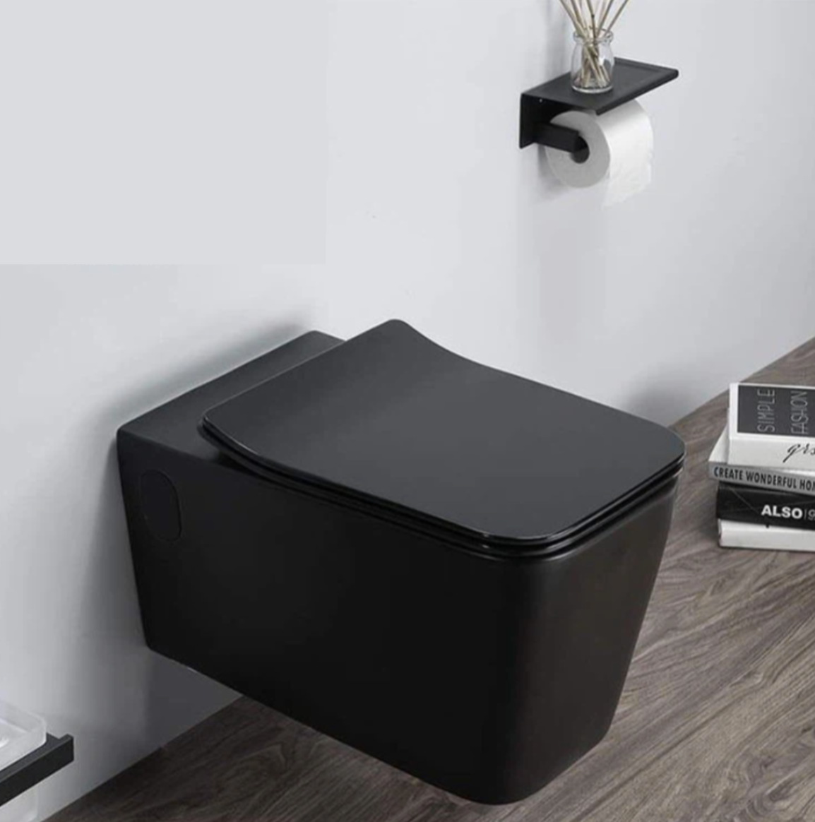 Oslo Wall Hung Toilet - Black