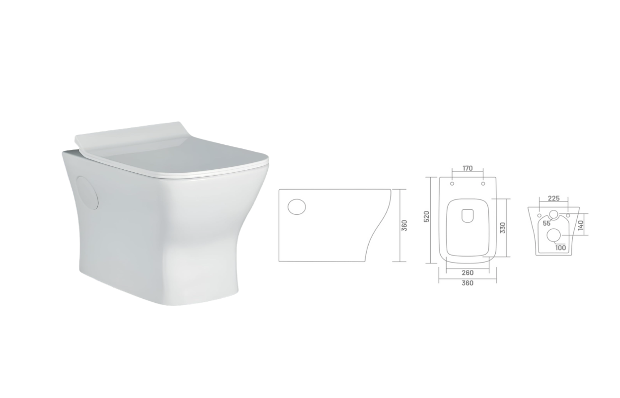 Exel Wall Hung Toilet - Moscow