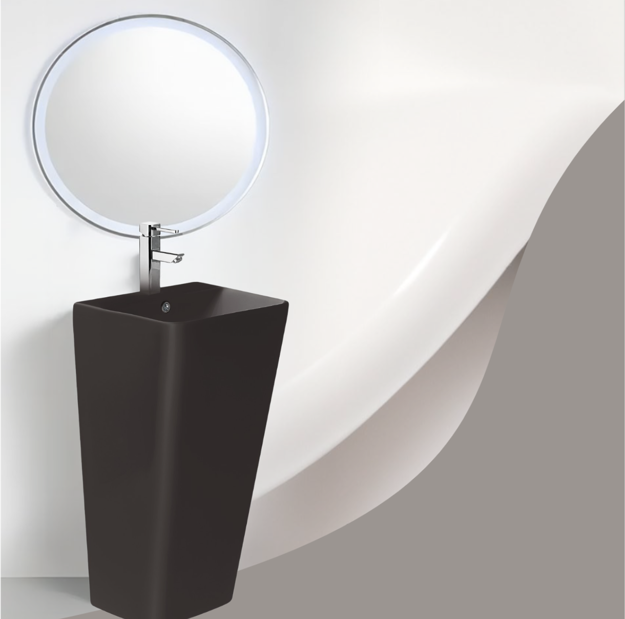 Free Standing Basin, Matt Black - Zara