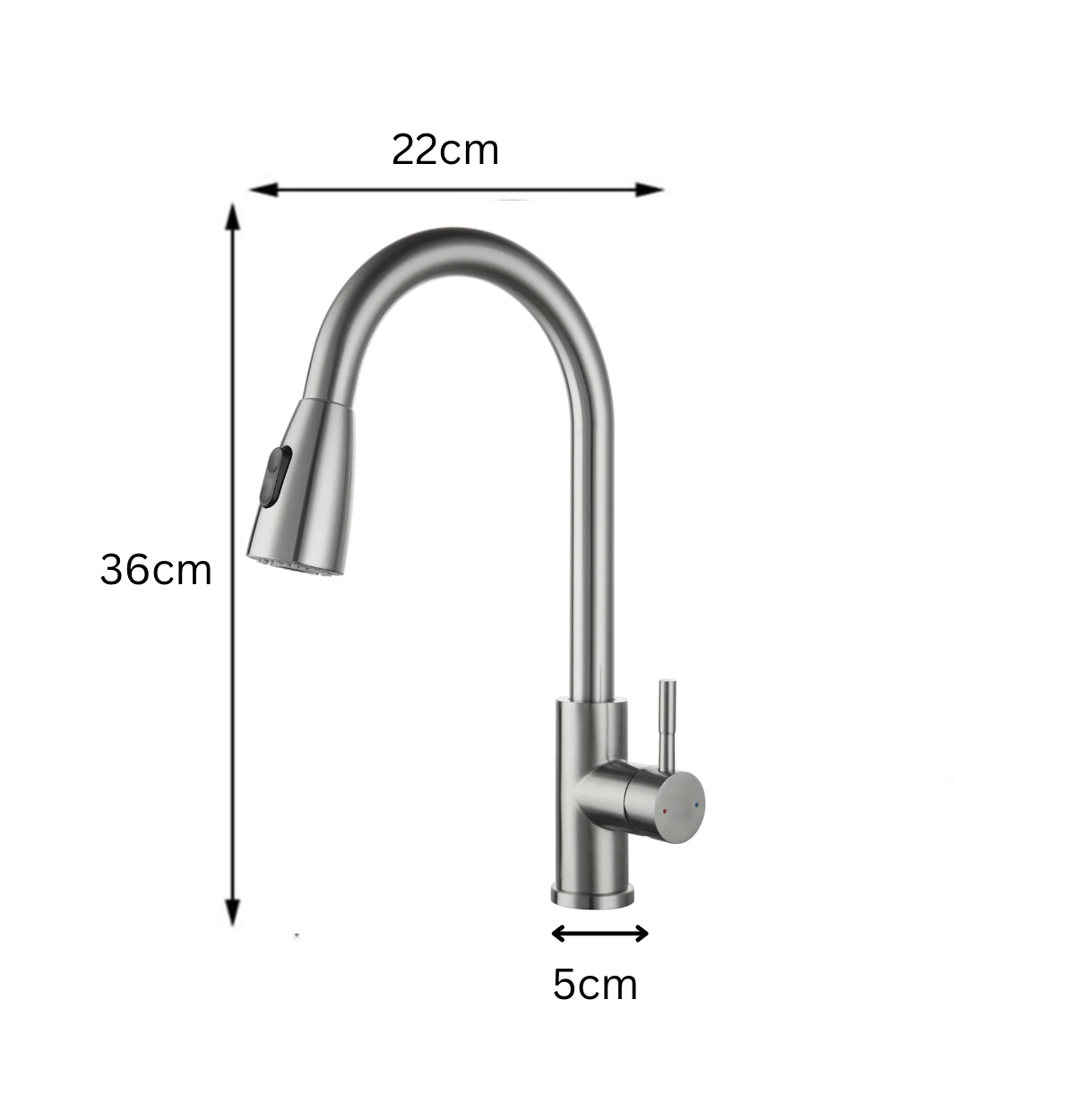 Exel Chrome Pull Out Deck Mount Kitchen Mixer