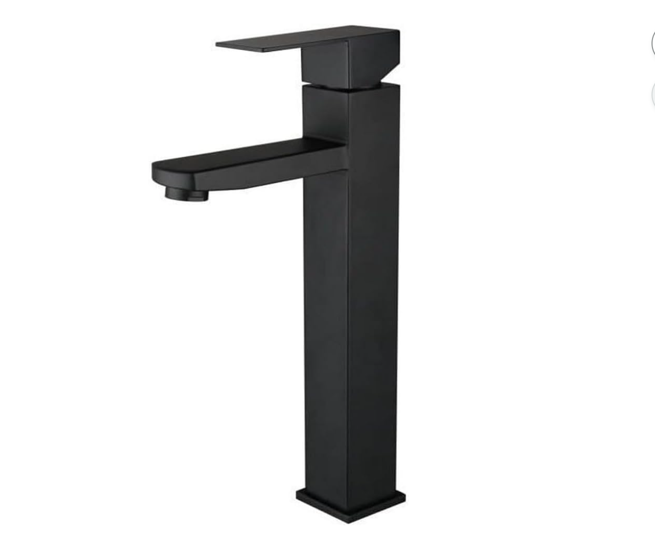 Exel Tall Black Basin Mixer - Square