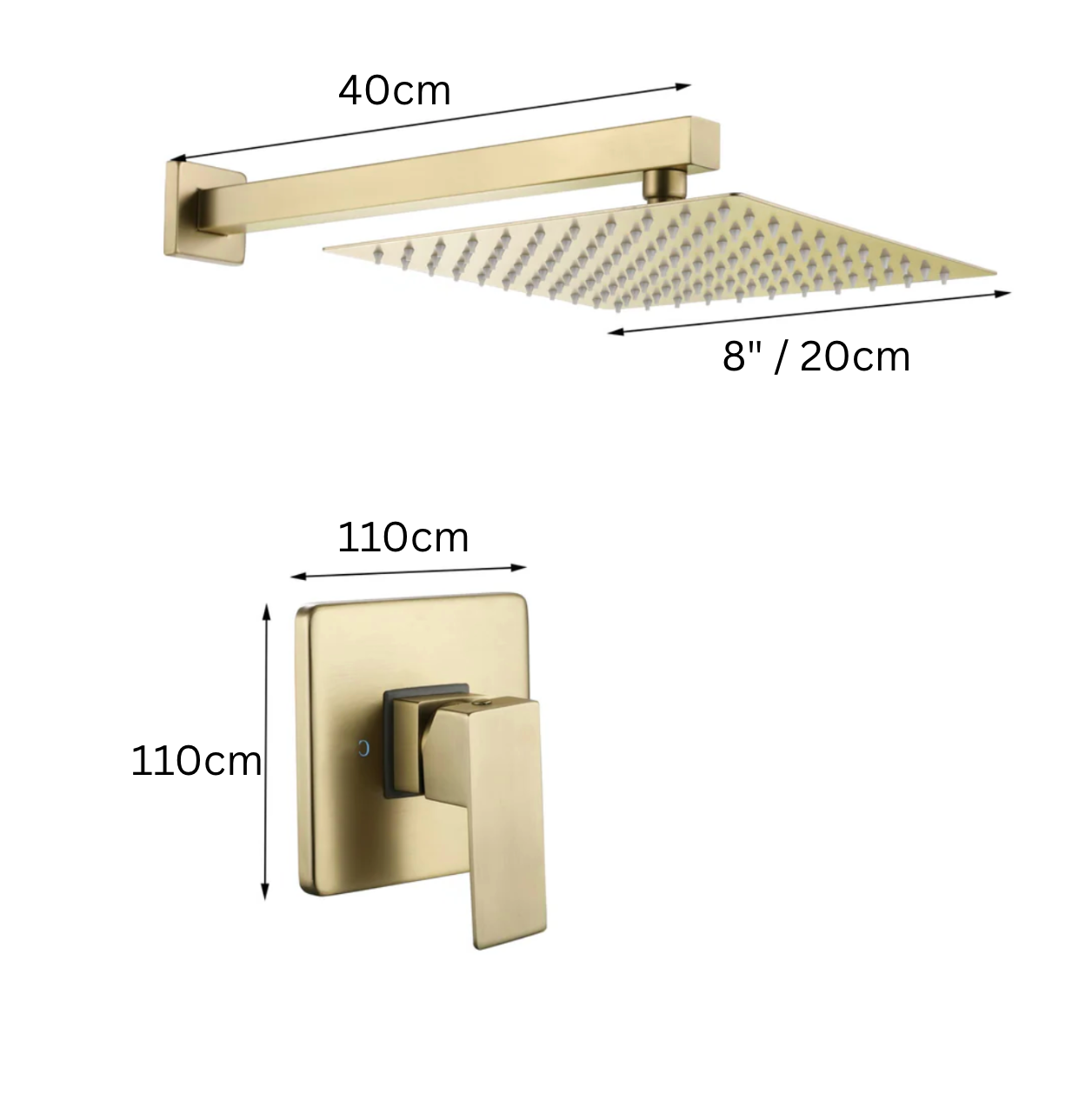 Exel Shower Set Square - Gold