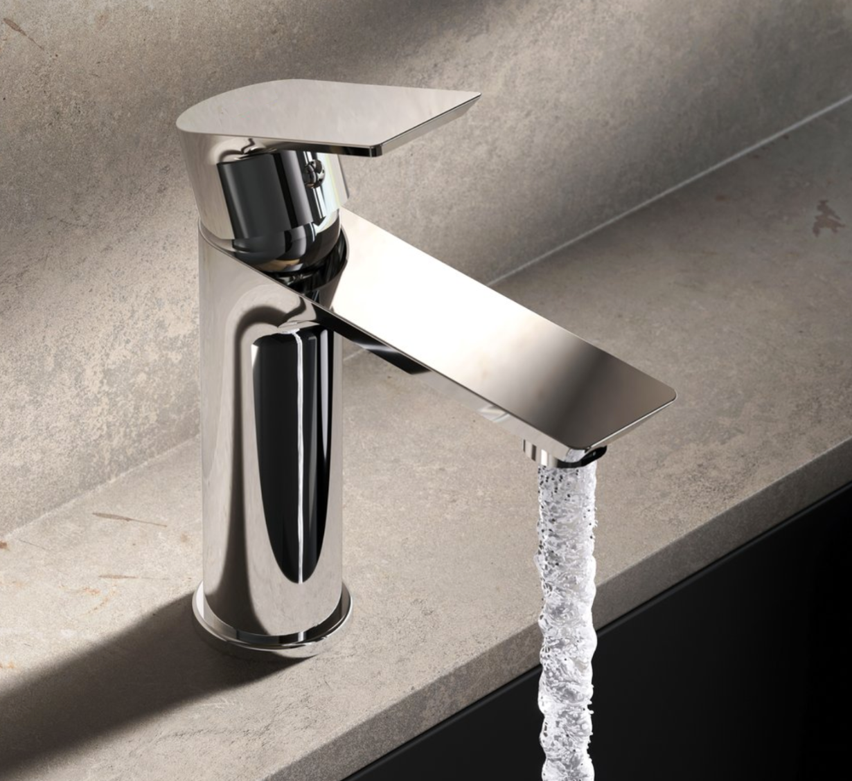 Exel Chrome Basin Mixer - Square Lever
