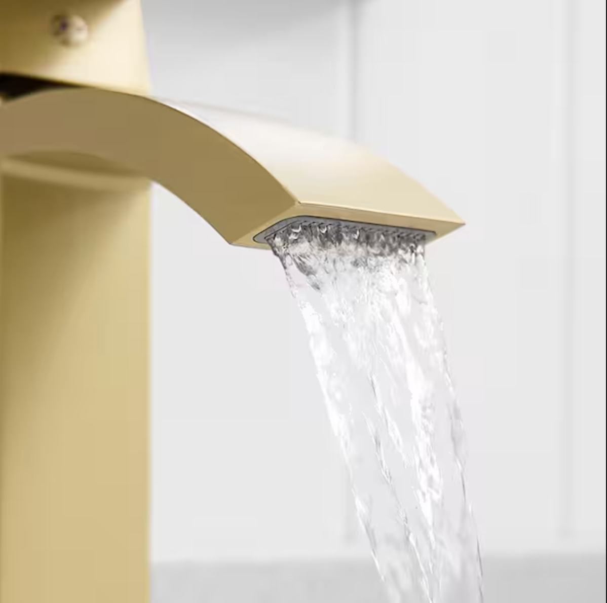 Exel Tall Curved Basin Mixer - Brushed Gold