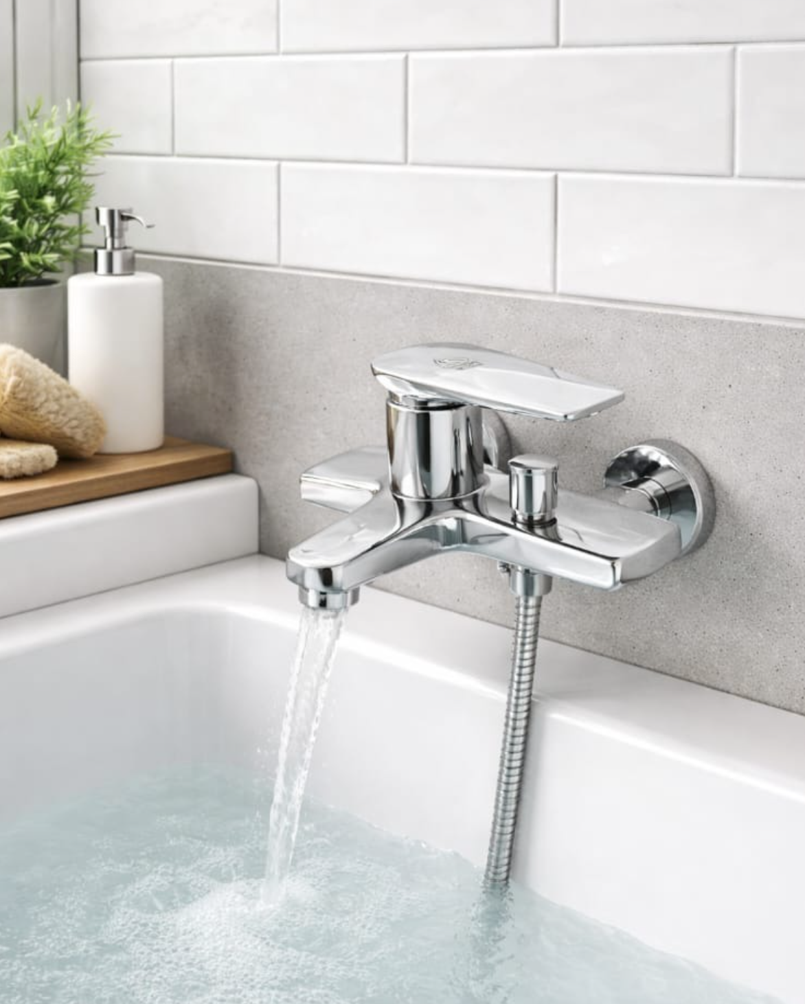 Exel Chrome Bath Mixer - Brass