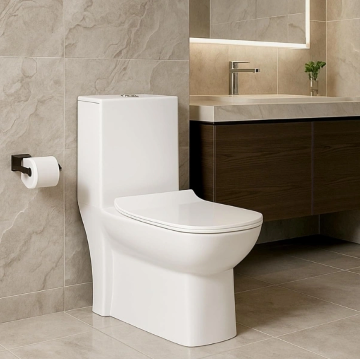 Aspen One Piece Standing Toilet Suite