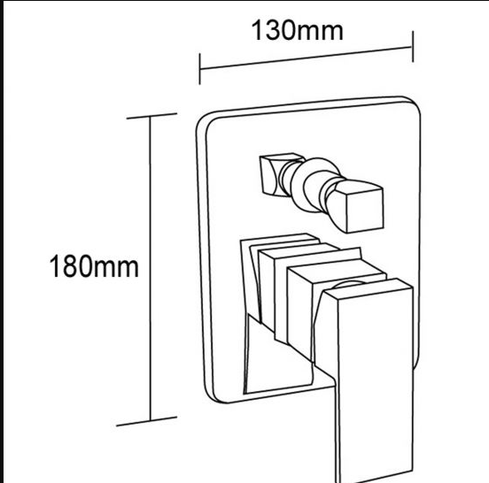 Exel Matte Black Wall Mounted Shower Mixer with Diverter