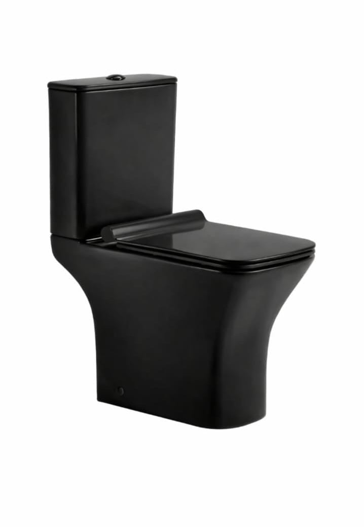 Rome Closed Couple Toilet Set - Matt Black