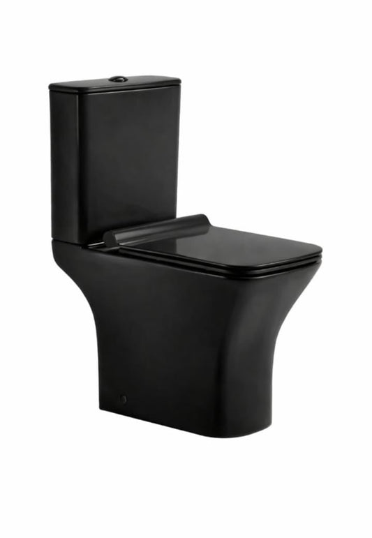 Rome Closed Couple Toilet Set - Matt Black